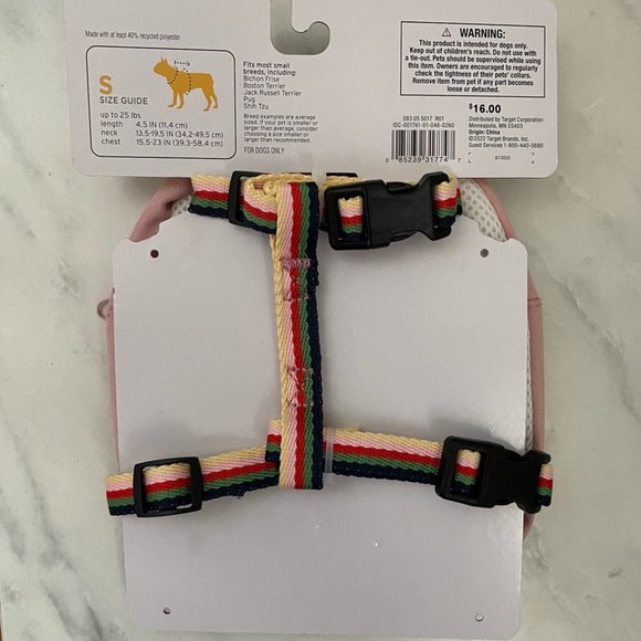 BOOTS & BARKLEY NWT Small Dog Backpack Harness in Pink - Picture 5 of 14